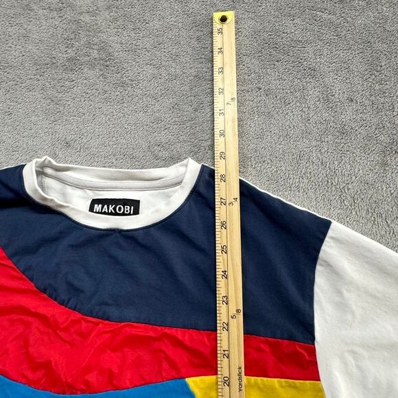 Makobi Shirt Mens Size Extra Large Multi‎ color Short Sleeve Crewneck Streetwear - Picture 4 of 5